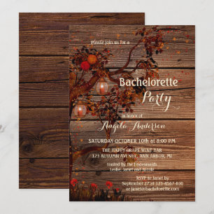 Romantic Autumn Bachelorette Party Invitation