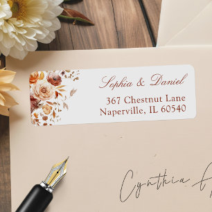 Romantic Autumn Bloom Return Address