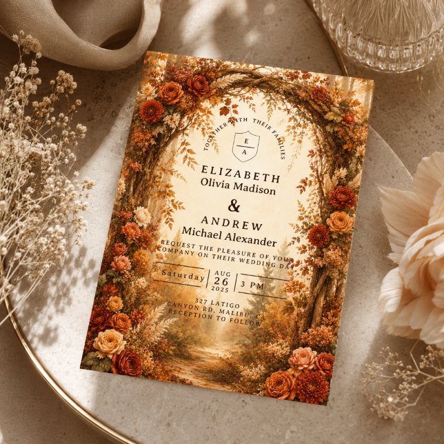 Romantic Autumn Forest Wedding Invitation (Creator Uploaded)