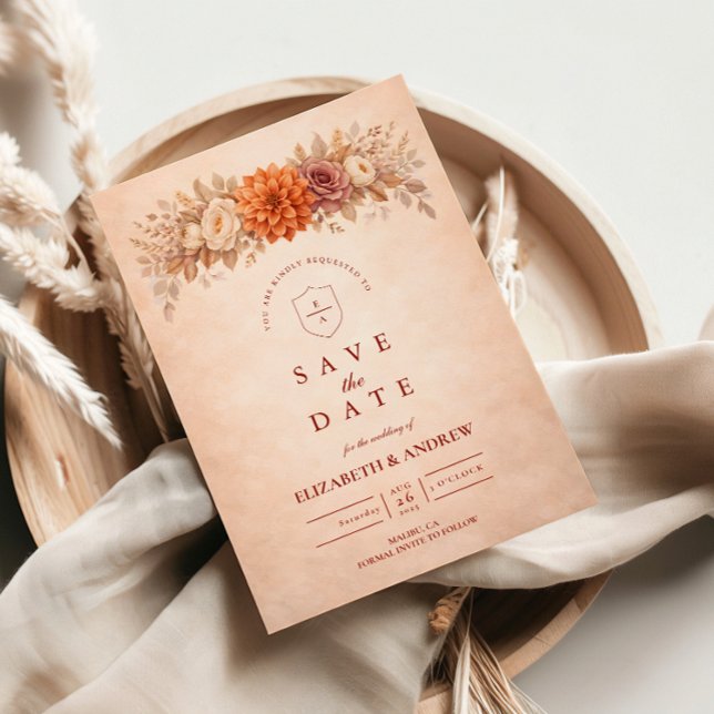 Romantic Autumn Garden Wedding Save The Date (Creator Uploaded)
