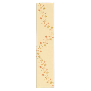 romantic Autumn Leaves ivory Short Table Runner