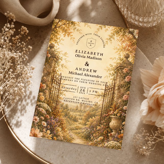 Romantic Autumn Wildflower Wedding Invitation (Creator Uploaded)