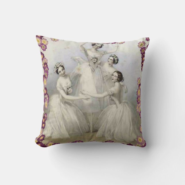 ROMANTIC BALLERINA THROW PILLOWS - BEDROOM DECOR (Front)
