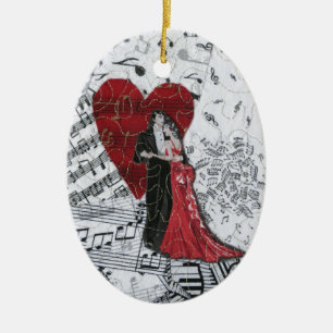 Romantic Ballroom Dancers Ceramic Tree Decoration