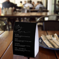 Romantic Bar Menu Paper Table Tent Drinks Sign