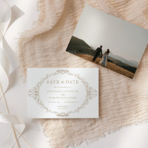 Romantic Baroque Ornate Frame Photo Save The Date