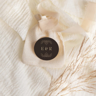 Romantic Baroque Ornate Frame Wedding Classic Round Sticker