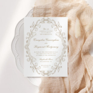 Romantic Baroque Ornate Frame Wedding Invitation