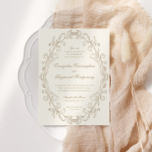Romantic Baroque Ornate Frame Wedding Invitation