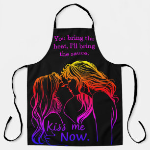 Romantic BBQ aprons for cooking couples