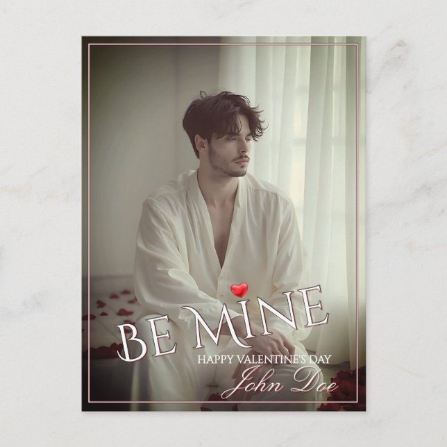 Romantic Be Mine Valentine Design Postcard (Front)