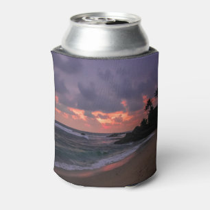 Romantic Beach at Dusk Can Cooler