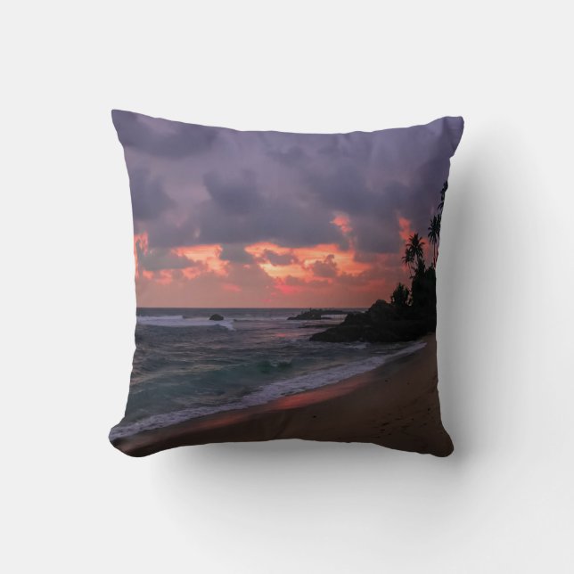 Romantic Beach at Dusk Cushion (Front)