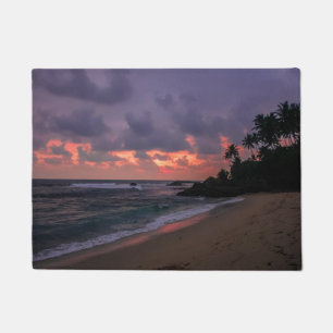 Romantic Beach at Dusk Doormat