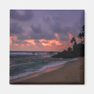 Romantic Beach at Dusk Magnet