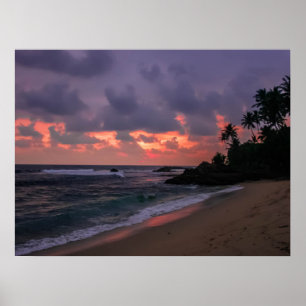 Romantic Beach at Dusk Poster