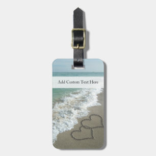 Romantic Beach Hearts Luggage Tag