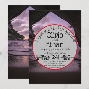 Romantic Beach Nautical Navy Summer Wedding Invitation