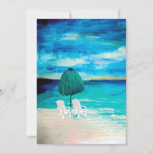 Romantic beach note greeting cards. invitation