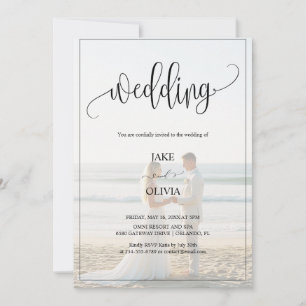 Romantic Beach On The Beach 2 Photo Wedding  Invitation