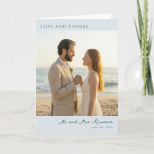 Romantic Beach Photo Thank You Card