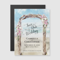 Romantic Beach Watercolor Save the Date Wedding
