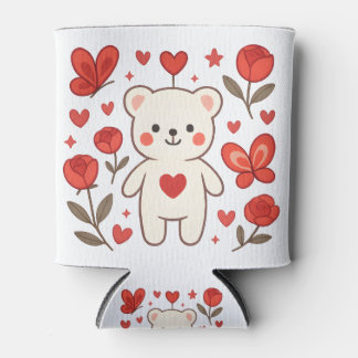 Romantic Bear Heart Can Cooler