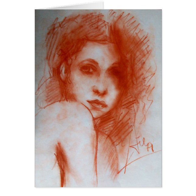 ROMANTIC BEAUTY / Woman Portrait in Sepia Brown (Front)
