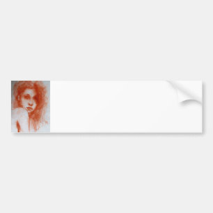 ROMANTIC BEAUTY / Woman Portrait in Sepia Brown Bumper Sticker