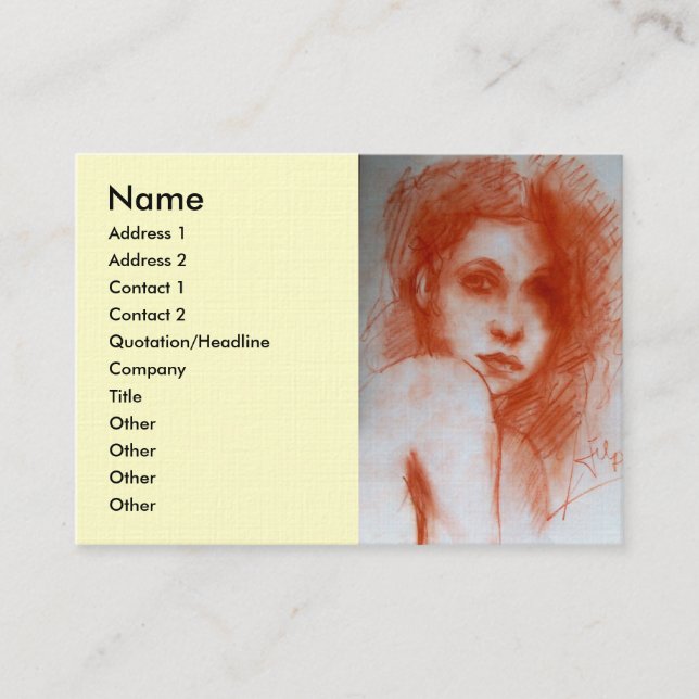 ROMANTIC BEAUTY / Woman Portrait in Sepia Brown Business Card (Front)