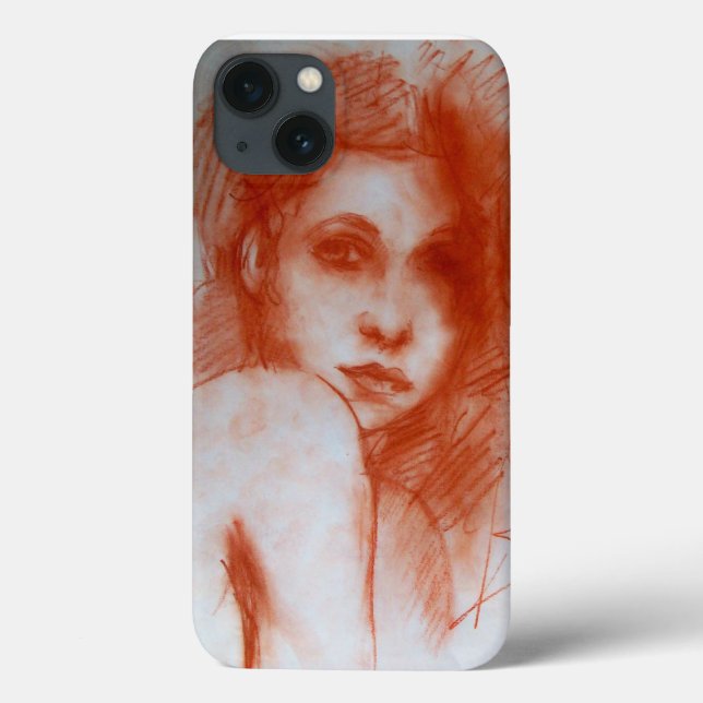 ROMANTIC BEAUTY / Woman Portrait in Sepia Brown Case-Mate iPhone Case (Back)