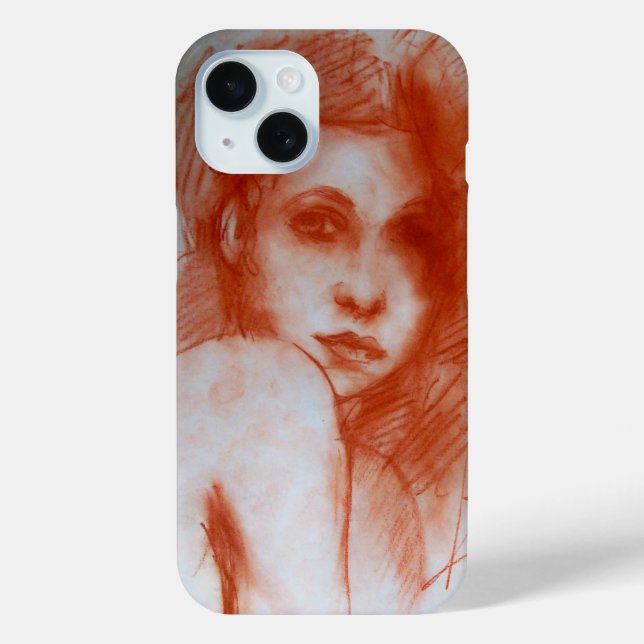 ROMANTIC BEAUTY / Woman Portrait in Sepia Brown Case-Mate iPhone Case (Back)
