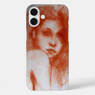 ROMANTIC BEAUTY / Woman Portrait in Sepia Brown iPhone 16 Plus Case