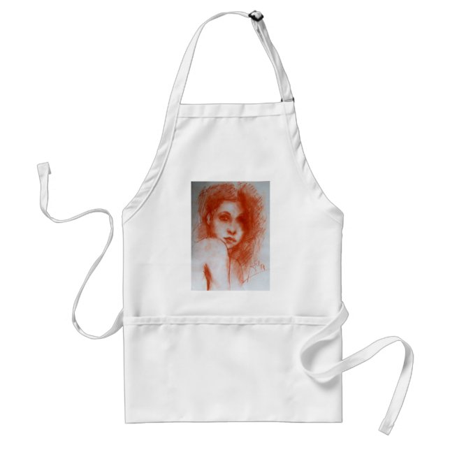 ROMANTIC BEAUTY / Woman Portrait in Sepia Brown Standard Apron (Front)
