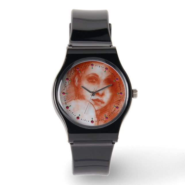 ROMANTIC BEAUTY / Woman Portrait in Sepia Brown Watch (Front)