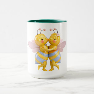  Romantic bee illustration tenderness Mug