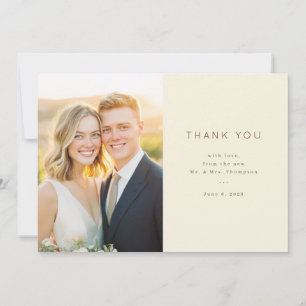Romantic Beige Classic Photo Thank You Card
