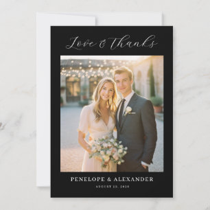 Romantic Beige Classic Photo Thank You Card