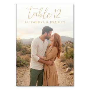 Romantic Beige Desert Photo Table Number