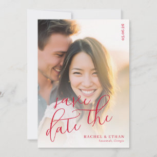 Romantic Beige Elegant Photo Save The Date