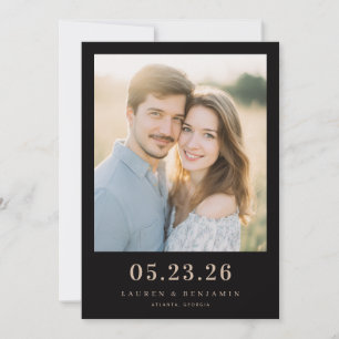 Romantic Beige Elegant Photo Save The Date