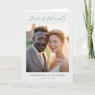 Romantic Beige Elegant Photo Thank You Card
