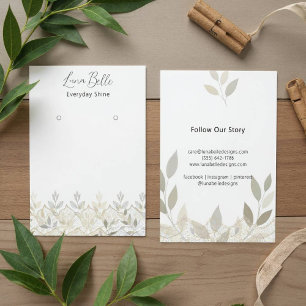 Romantic Beige Foliage Lace Illustration Card