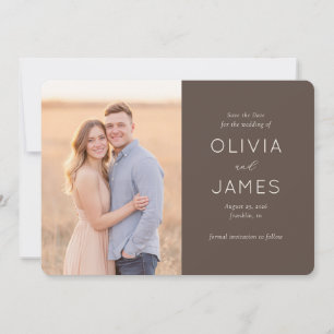 Romantic Beige Modern Photo Save The Date