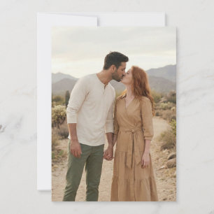 Romantic Beige Rustic Photo Invitation