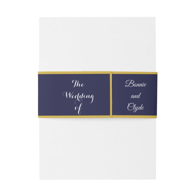 Romantic Belly Band Wrap for Wedding Invitations Invitation Belly Band (Back Example)