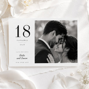 Romantic Big Date Photo Save The Date Card.
