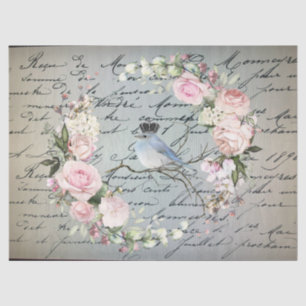 romantic bird on a branch tissue paper