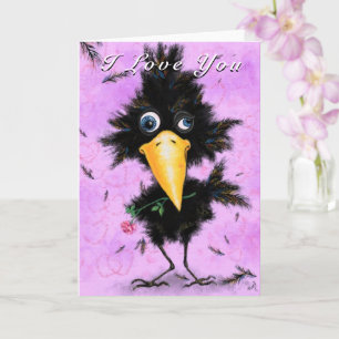 Romantic Bird with Rose Funny Valentine's Day Card