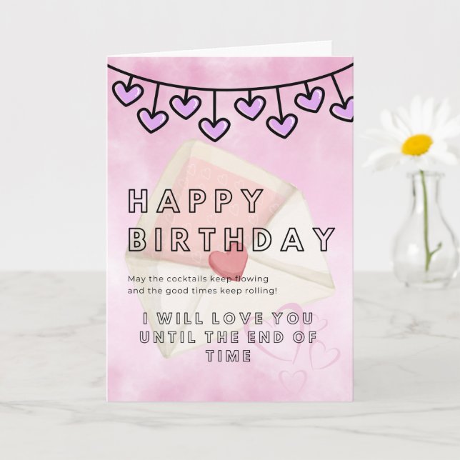 Romantic Birthday Card for Your Love – Elegant  (Small Plant)